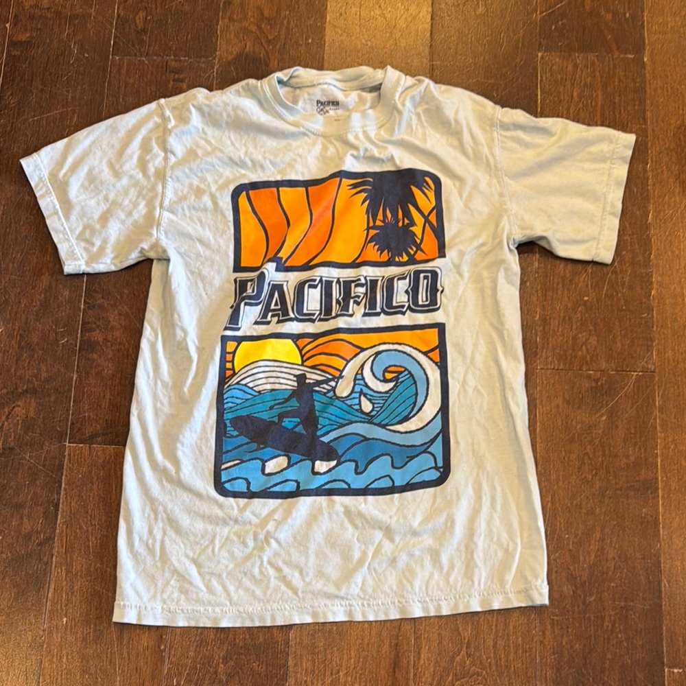White Short Sleeve Tee with Retro Graphic Design